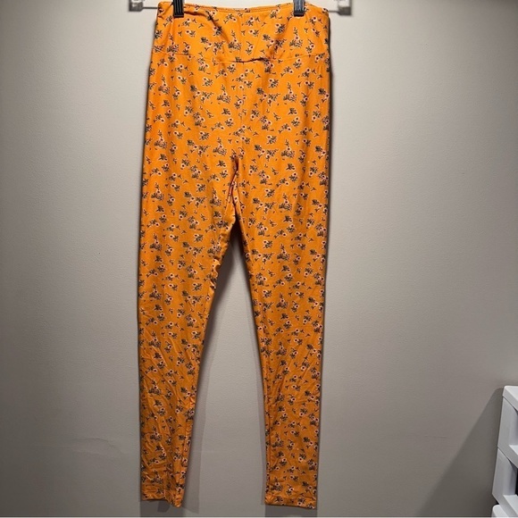 Set of 2 NEW LulaRoe OS Soft Leggings One Size 2-10 Small-Large Orange Pink - Picture 13 of 16